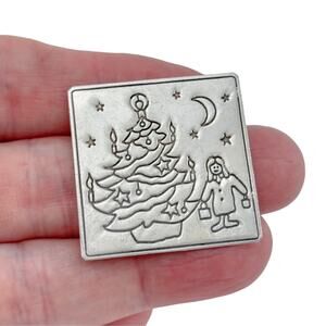 Vintage Mexico Taxco Sterling Silver 925 Mexico Christmas Tree Pin